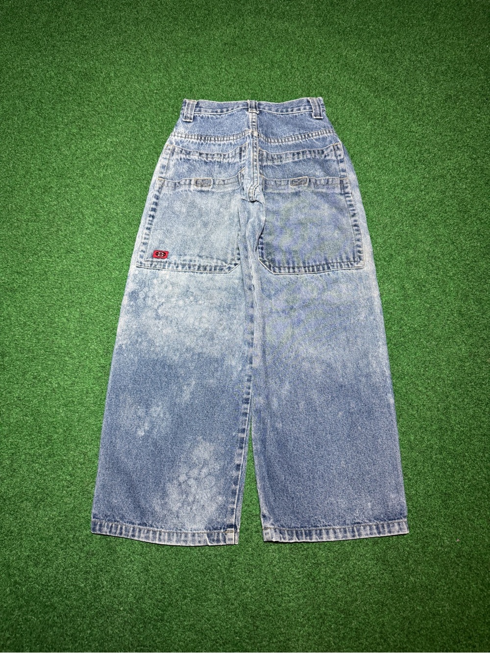 Jnco Style Wide Leg Boys 10 22x24 Jeans Husky Skater Acid Wash Grunge Britannia